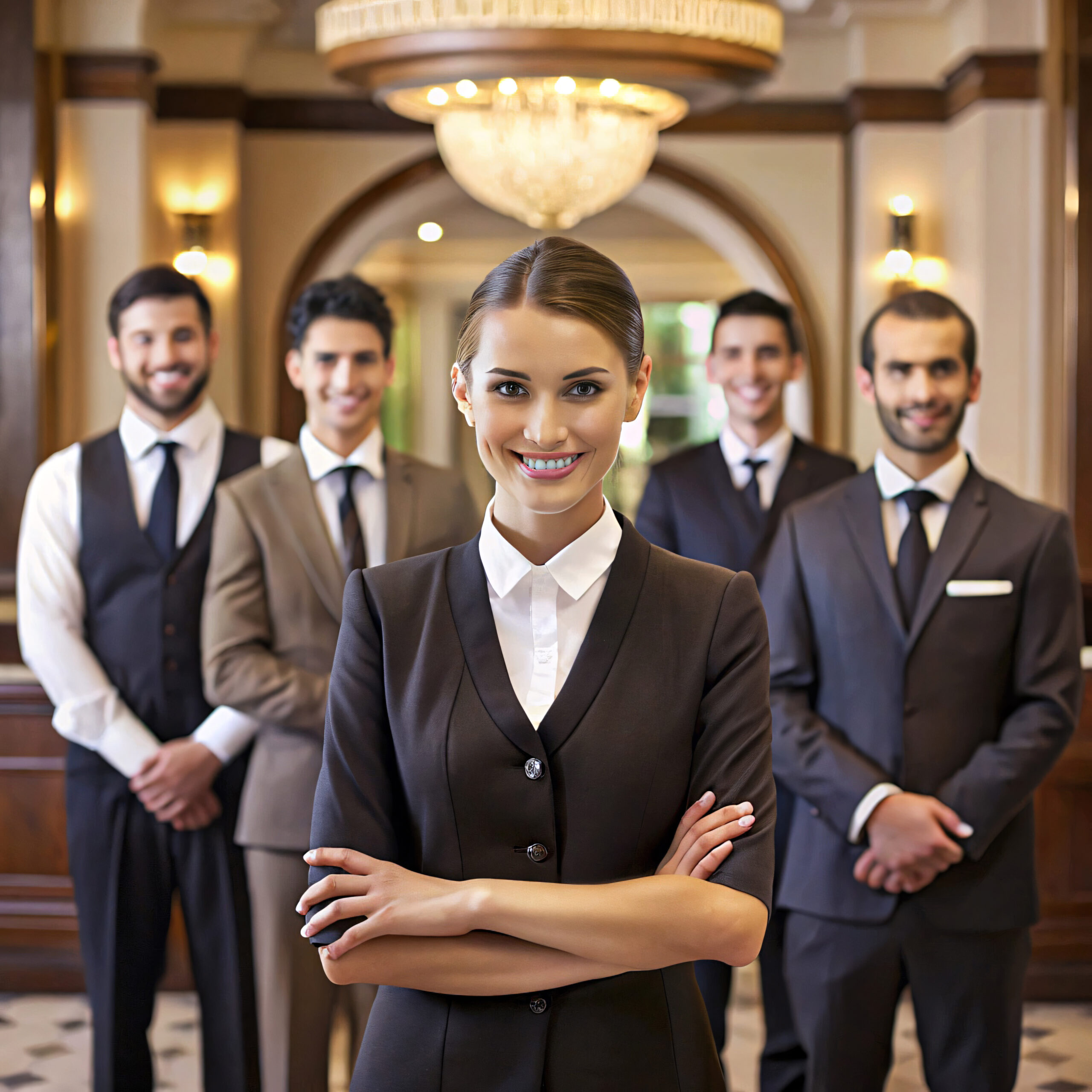 Luxury hotel employees